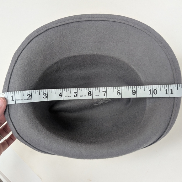 Vintage Lancaster Gray Wool Asymmetrical Fedora With Ribbon And Feathers main image 8